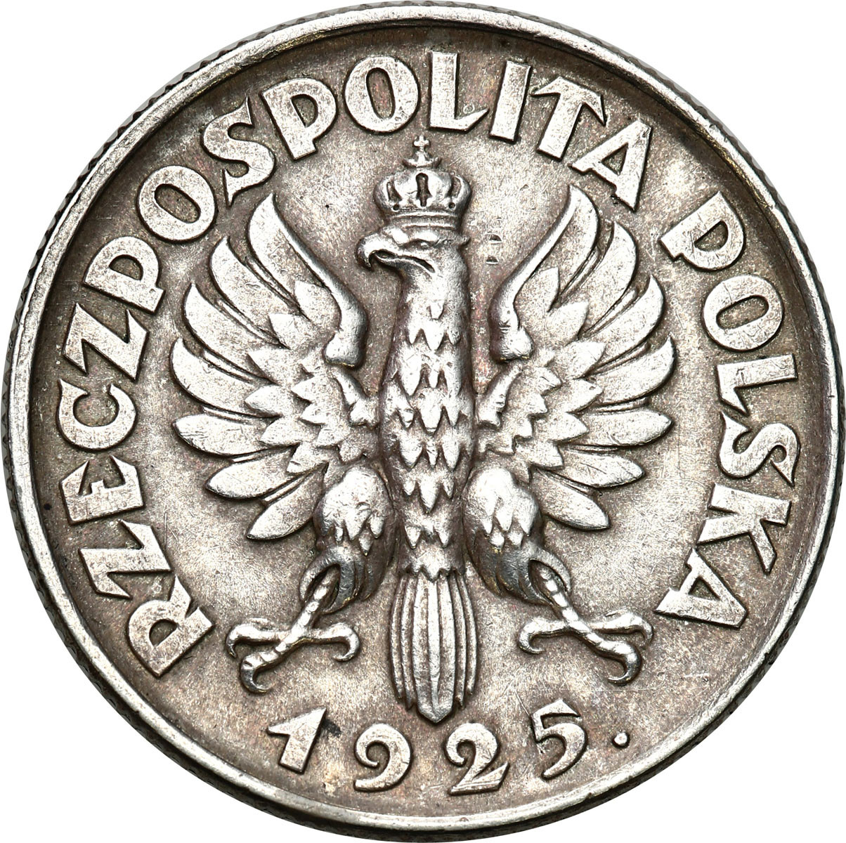 II RP. 1 złoty 1925, kropka po dacie, Londyn